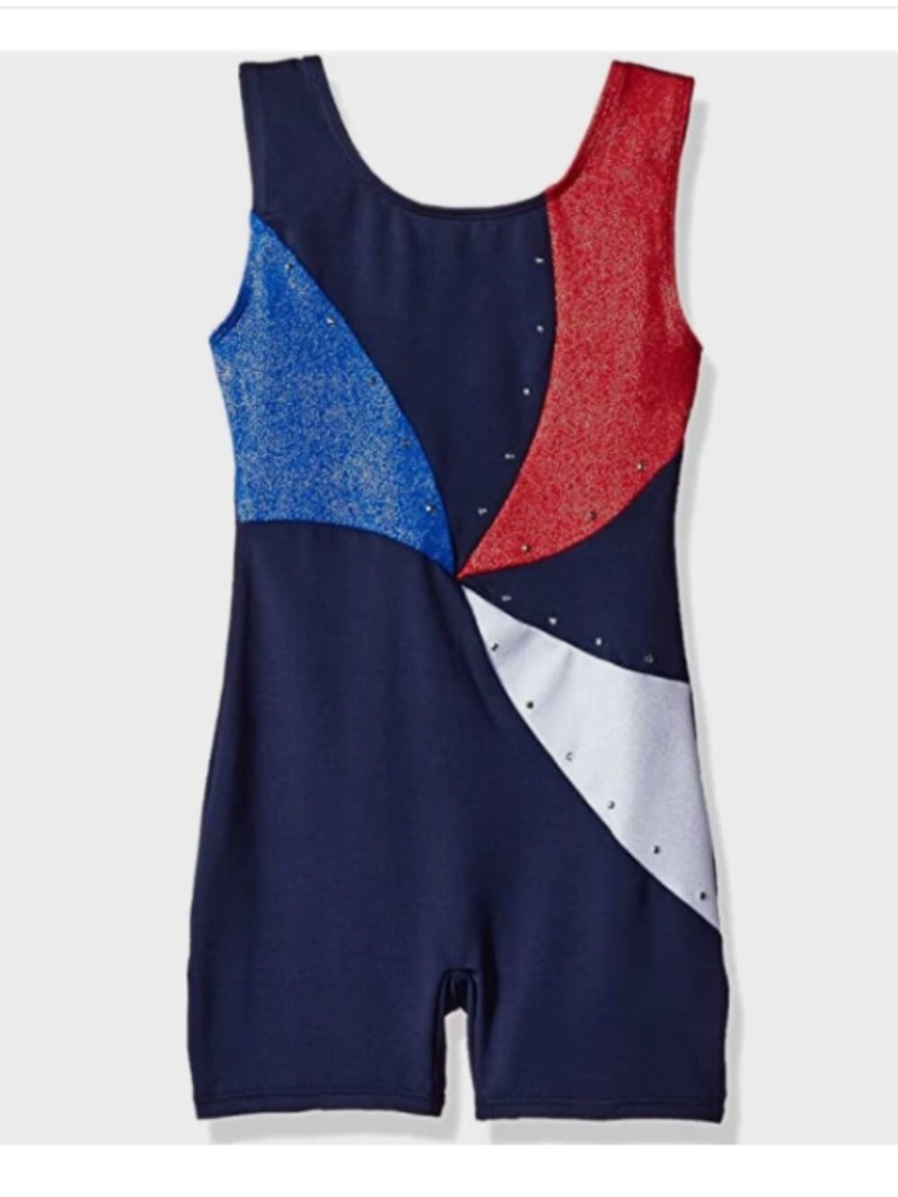 NEW Jacques Moret Big Girl's Fun Gymnastics Biketard w/ Hair Tie, Sz. M (8-10)